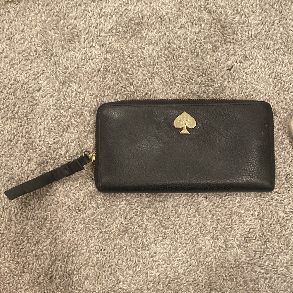 Kate Spade Black Leather Wristlet